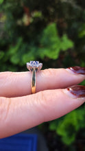 Load image into Gallery viewer, 6334: Vintage: 18ct Gold Cornflower Blue Sapphires 16 Diamonds Dress Ring- exquisite example. date mark 1992
