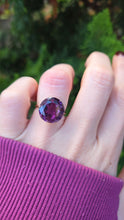 Load image into Gallery viewer, 6317 Vintage: 9ct Rose Gold Round Cut Purple Sapphire Solitaire Ring
