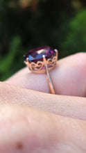 Load image into Gallery viewer, 6317 Vintage: 9ct Rose Gold Round Cut Purple Sapphire Solitaire Ring

