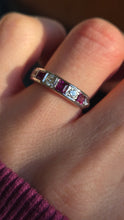 Load image into Gallery viewer, 2501- Vintage; 18ct White Gold Rubies (1.16ct) Diamonds (0.33ct) Stacker/Half-Eternity
