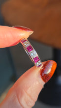 Load image into Gallery viewer, 2501- Vintage; 18ct White Gold Rubies (1.16ct) Diamonds (0.33ct) Stacker/Half-Eternity

