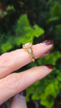 Load image into Gallery viewer, 6347: Vintage 18ct Gold Faceted Citrine Diamonds Dress Ring
