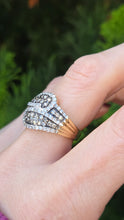 Load image into Gallery viewer, 6357:  Vintage;: Statement 9ct Gold Champagne White Diamonds Cocktail Ring- FAB
