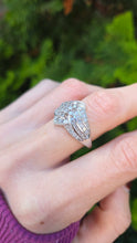Load image into Gallery viewer, 2554: Vintage: 9ct White Gold 72 Natural Sparkling Diamonds Cocktail Ring
