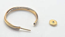 Load image into Gallery viewer, 2692: Vintage 18ct TRI Gold Yellow, Rose &amp; White Gold Cartier Large Hooped Earrings- Pristine
