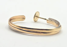 Load image into Gallery viewer, 2692: Vintage 18ct TRI Gold Yellow, Rose &amp; White Gold Cartier Large Hooped Earrings- Pristine
