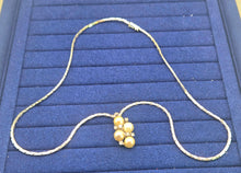 Load image into Gallery viewer, 2695: Vintage: 18ct White Gold Designer Link Diamonds Pearls Necklace -Pristine
