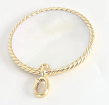 Load image into Gallery viewer, 2691: Vintage 18ct Gold (44mm) Reversible Mother of Pearl &amp; Black Onyx Disc Pendant by David Yurman
