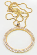 Load image into Gallery viewer, 2694 Vintage 18ct Gold (3.5ct) Diamond Disc Pendant (4.9cm) &amp; Necklace
