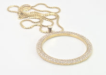 Load image into Gallery viewer, 2694 Vintage 18ct Gold (3.5ct) Diamond Disc Pendant (4.9cm) &amp; Necklace
