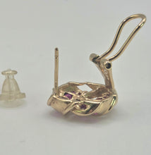Load image into Gallery viewer, 2684: Vintage 9ct Gold Rubies Lovers Knot Stud Earrings- Reassuring weight
