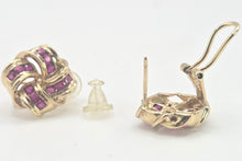 Load image into Gallery viewer, 2684: Vintage 9ct Gold Rubies Lovers Knot Stud Earrings- Reassuring weight
