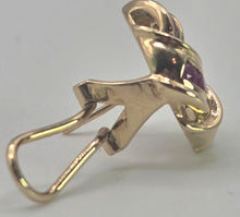 Load image into Gallery viewer, 2684: Vintage 9ct Gold Rubies Lovers Knot Stud Earrings- Reassuring weight
