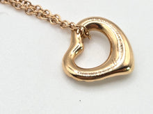 Load image into Gallery viewer, 2690: Vintage 18ct Rose Gold Tiffany Open Heart Pave Diamond Pendant (11mm) &amp; Necklace - Elsa Perettie
