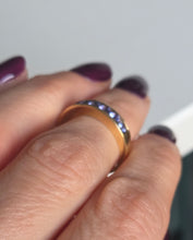 Load image into Gallery viewer, 2530 - 18ct Yellow Gold  Violet Blue Tanzanites Half-Eternity/Stacker Ring
