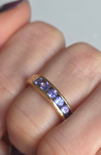 Load image into Gallery viewer, 2530 - 18ct Yellow Gold  Violet Blue Tanzanites Half-Eternity/Stacker Ring
