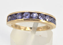 Load image into Gallery viewer, 2530 - 18ct Yellow Gold  Violet Blue Tanzanites Half-Eternity/Stacker Ring
