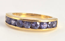Load image into Gallery viewer, 2530 - 18ct Yellow Gold  Violet Blue Tanzanites Half-Eternity/Stacker Ring
