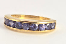 Load image into Gallery viewer, 2530 - 18ct Yellow Gold  Violet Blue Tanzanites Half-Eternity/Stacker Ring
