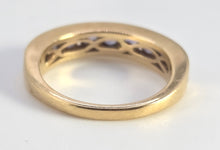 Load image into Gallery viewer, 2530 - 18ct Yellow Gold  Violet Blue Tanzanites Half-Eternity/Stacker Ring
