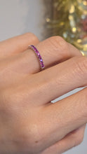 Load image into Gallery viewer, 1881- Vintage 18ct White Gold 11 Rubies Half-Eternity Stacker Ring

