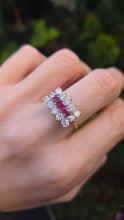 Load image into Gallery viewer, 1670: Vintage: 18ct Gold Rubies Diamonds Cocktail Ring- Exceptional
