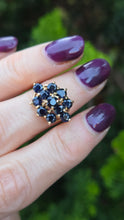 Load image into Gallery viewer, 6364: Vintage: 9ct Australian Blue Sapphire Cluster Ring- From 1979
