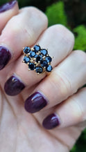 Load image into Gallery viewer, 6364: Vintage: 9ct Australian Blue Sapphire Cluster Ring- From 1979
