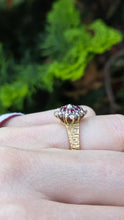 Load image into Gallery viewer, 0628: Vintage 18ct Gold Rubies Diamonds Geometric Set Ring - From 1977
