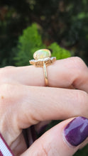 Load image into Gallery viewer, 1964: Vintage: 14ct Gold Welo Opal (3.93ct) Diamonds (1.28ct) Ring
