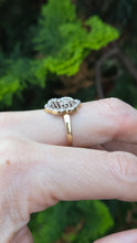 Load image into Gallery viewer, 6349 Vintage: 9ct Gold 72 Champagne &amp; White Diamonds (1ct) Flower Head Ring
