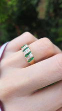 Cargar imagen en el visor de la galería, 1105 Vintage: 18ct Gold Emeralds &amp; Natural Sparkling Diamonds Dress Ring
