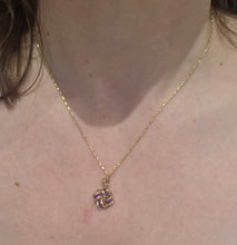 Load image into Gallery viewer, 2685- Vintage:9ct Gold Rubies Lovers Knot Pendant &amp; Necklace (44cm)-Lovely
