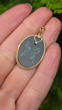 Load image into Gallery viewer, 2528 Vintage: 18ct Gold  Onyx Diamond Inlaid Butterfly Pendant- From 1978
