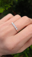 Load image into Gallery viewer, 2131: Vintage: 9ct White Gold 5 Natural Sparkling Diamonds Stacker/Half-Eternity Ring
