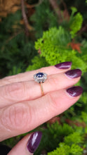 Load image into Gallery viewer, 6315  Exceptional 18ct Cornflower Blue Sapphire Diamonds Flower Head Ring- From 1988
