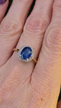 Load image into Gallery viewer, 6302 Vintage: 9ct Gold Persian Blue Sapphire Diamonds Dress Ring
