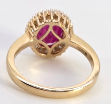 Load image into Gallery viewer, 2562: Vintage: 18ct Gold Burmese Ruby Diamonds Cluster Ring
