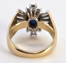 Load image into Gallery viewer, 2616: Vintage: 18ct Gold Blue Sapphire Diamonds (1.10ct) Cocktail Ring- Extraordinary
