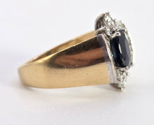 Load image into Gallery viewer, 2616: Vintage: 18ct Gold Blue Sapphire Diamonds (1.10ct) Cocktail Ring- Extraordinary
