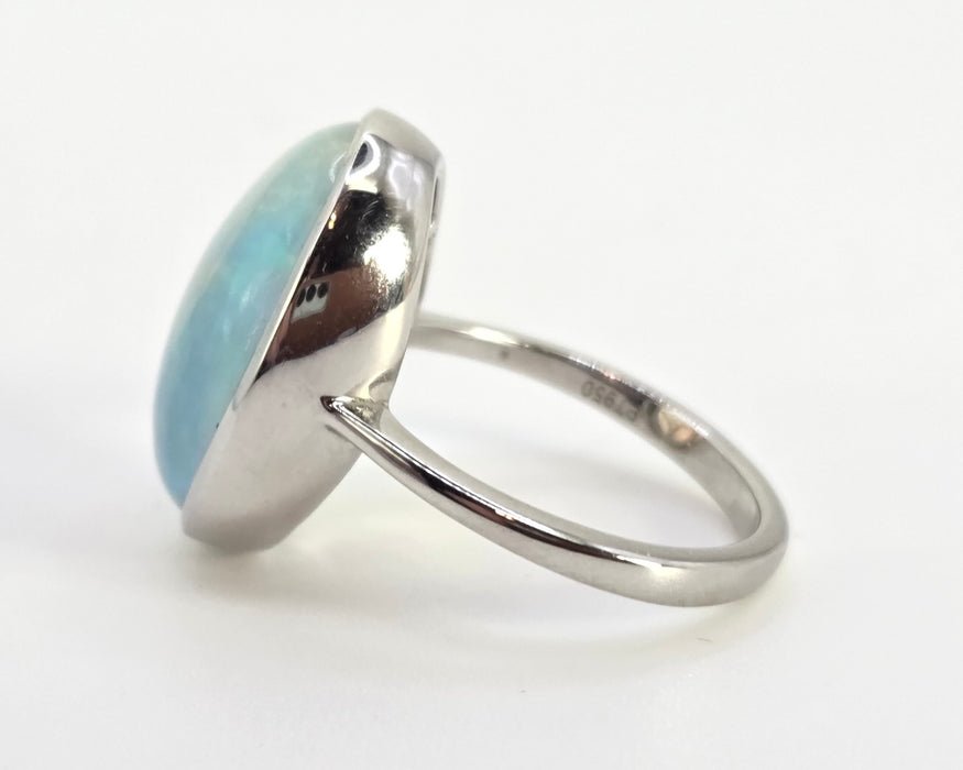 6390 Vintage: Platinum 7.75ct Ethiopian Welo Opal Dress Ring