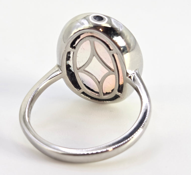 6390 Vintage: Platinum 7.75ct Ethiopian Welo Opal Dress Ring