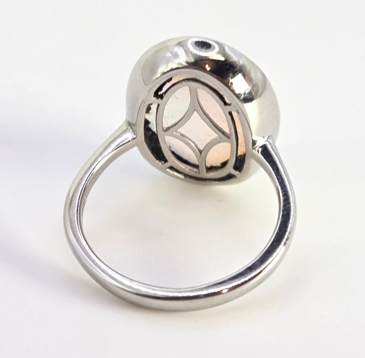 6390 Vintage: Platinum 7.75ct Ethiopian Welo Opal Dress Ring