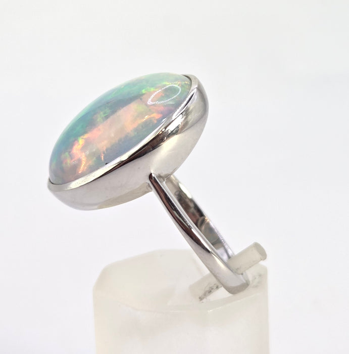 6390 Vintage: Platinum 7.75ct Ethiopian Welo Opal Dress Ring