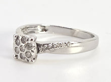 Load image into Gallery viewer, 0602: Vintage: 9ct White Gold 19 Natural Sparkling Diamonds Dress Ring
