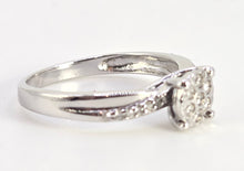 Load image into Gallery viewer, 0602: Vintage: 9ct White Gold 19 Natural Sparkling Diamonds Dress Ring
