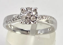 Load image into Gallery viewer, 0602: Vintage: 9ct White Gold 19 Natural Sparkling Diamonds Dress Ring
