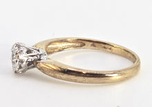 Load image into Gallery viewer, 0603: Vintage: 9ct Gold Round Faceted Cut Natural Diamond Solitaire Ring
