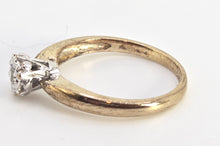 Load image into Gallery viewer, 0603: Vintage: 9ct Gold Round Faceted Cut Natural Diamond Solitaire Ring
