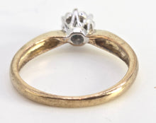 Load image into Gallery viewer, 0603: Vintage: 9ct Gold Round Faceted Cut Natural Diamond Solitaire Ring
